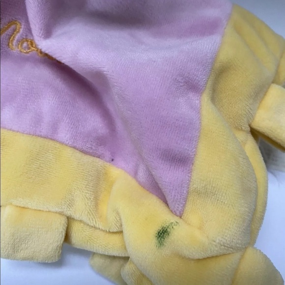 Disney Minnie Mouse Pink Yellow Lovey Security Blanket Crinkle - Picture 2 of 5